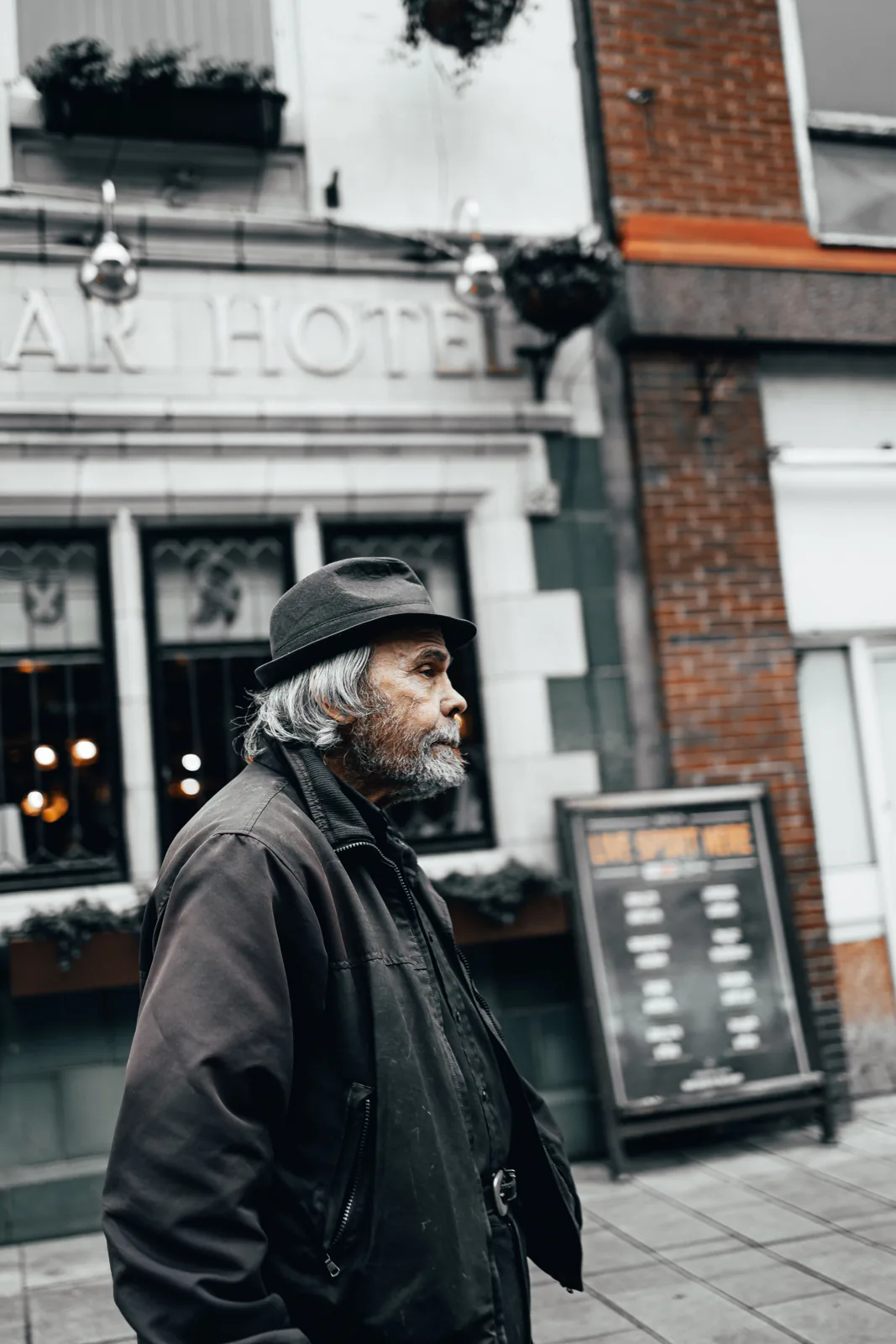 Street portrait in monochrome