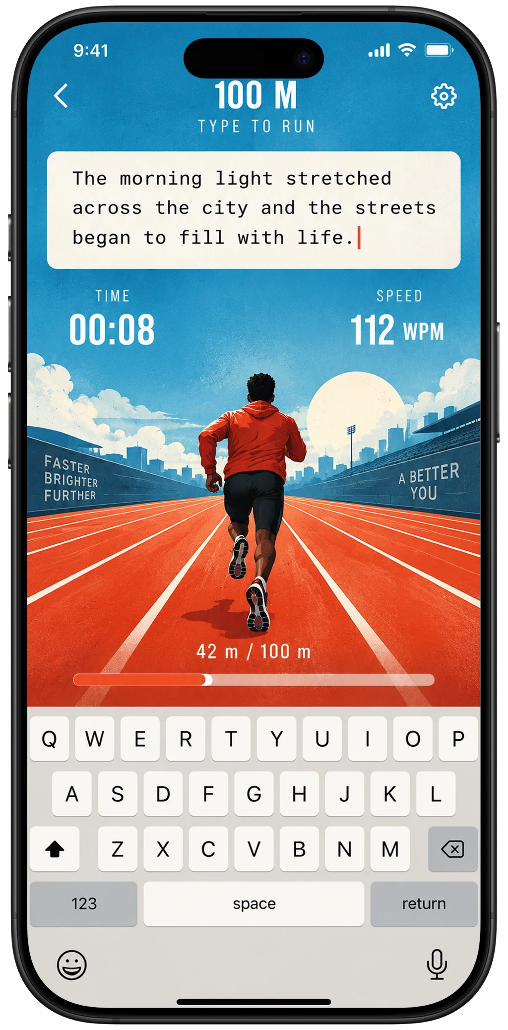 Type Like You Run sprint screen